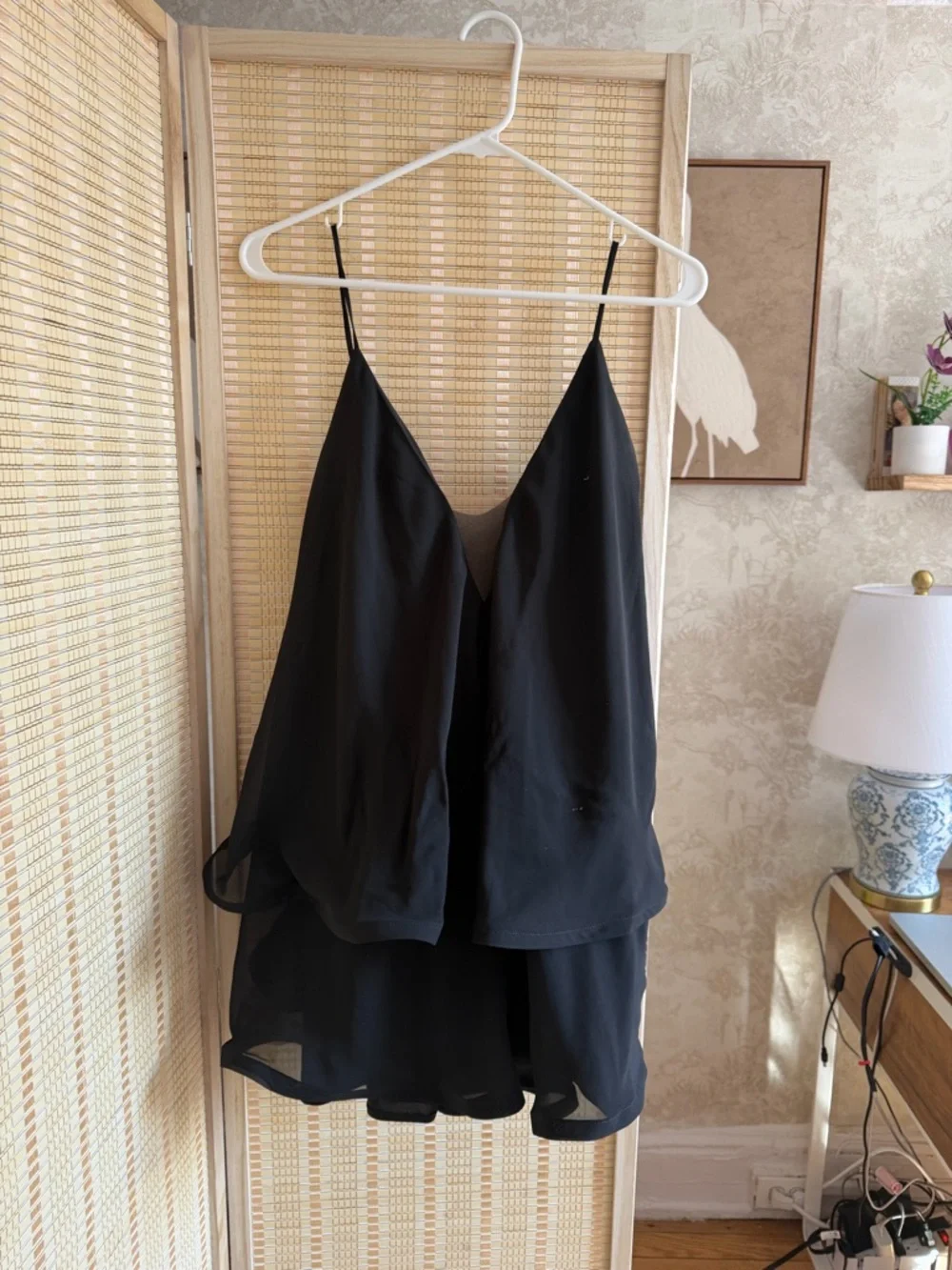 Black Ruffled Mini Dress - Picture 3 of 8